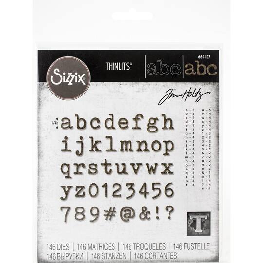 Sizzix® Thinlits™ Alphanumeric Tiny Type Lowercase Die Set by Tim Holtz®